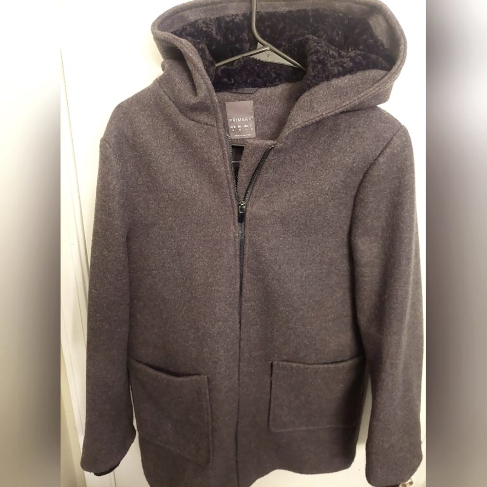 Primark Gray Hooded Coat